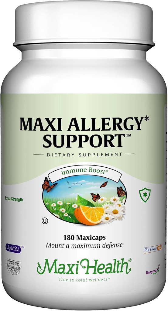 Maxi Health Allergy unterstützen Vitamin C mit MSM Sinus & Nasal Health, 180 Count