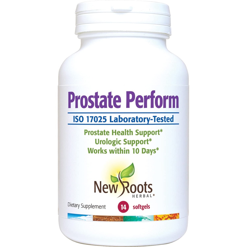 NEW ROOTS HERBAL Prostate Supplement Saw Palmetto | 16 Herbals: Plant Sterols, Rye Flower, Borage Oil, Cranberry, Olive Oil, Zinc, Selenium (14 Softgels) for Urinary Health