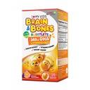 LABO Nutrition Kids Brain & Bones Chewable Burstlets — Ultra-Concentrated rTG Omega-3 Fish Oil Supplement for Kids — 380mg DHA with Vitamins D3 & K2 for Brain and Bone Health — Orange Flavor