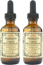 SVASTHYA Body & Mind Liquid Melatonin - Насърчаване на естествения сън - Алкохол свободен за възрастни и деца, Произведен в САЩ, 2 унция, Опаковка от 2