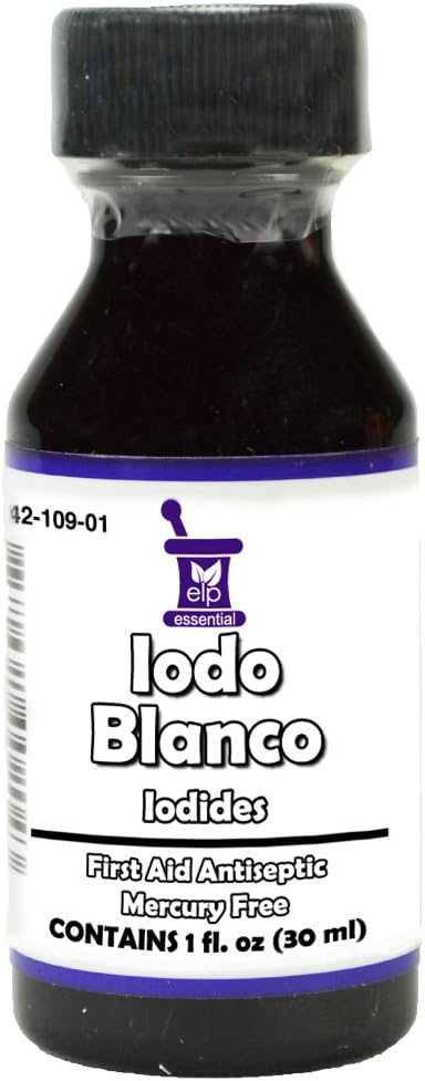 Iodin Tincture dihiasi Warna Putih Jelas Iodo YODO Blanco Dokter E 1 OZ