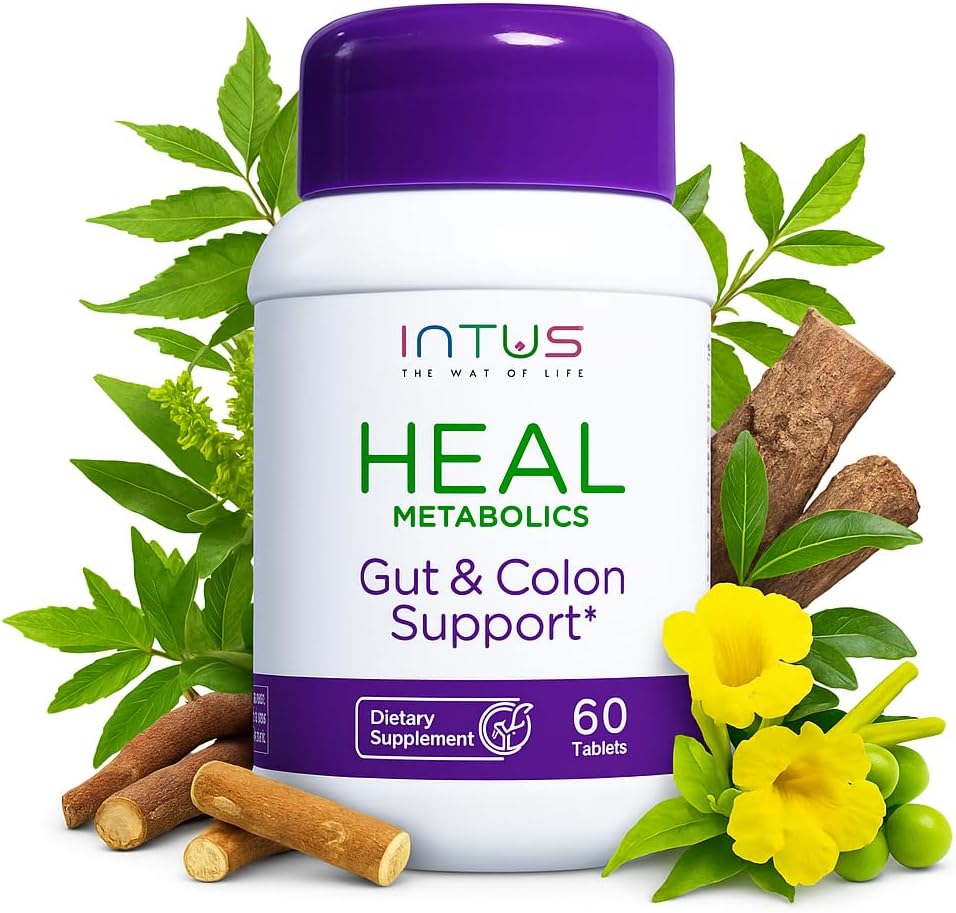 Intus Heal Colon cleanse and Gut Health Supplement for Women – Ayurvedic Detox cleanse for terrustive Health – Gutox cleanse – Gut Detox cleanse & body detox for Women – 60 平板电脑