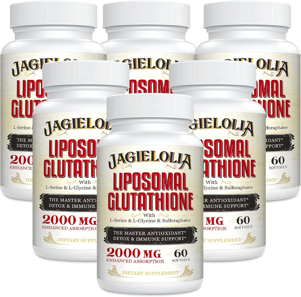 Liposomal Glutathione 2000 mg L-Serine, L-Glycine & Sulforaphane - Active L-Glutathione formulazioa hobetzeko - Antioxidatzaile maisua, Detoxifying & Immune | 360 Softgels