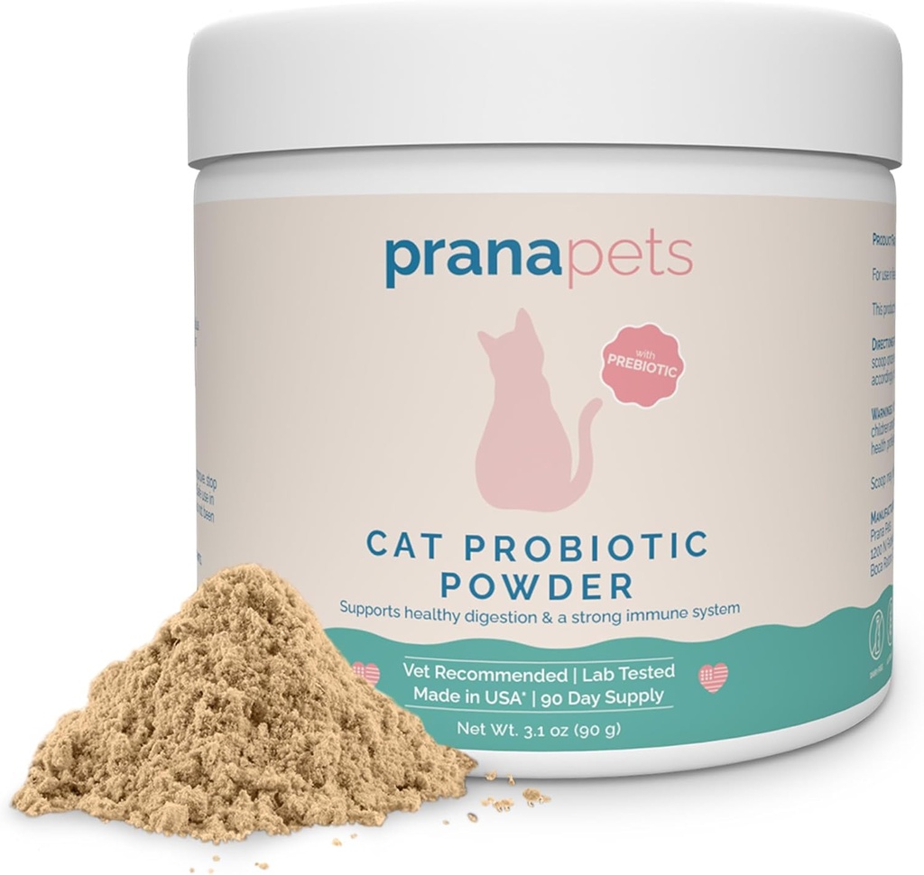 PranaPets Cat Probiotic Powder against 124; fordøjelsesstøtte og immunforsvar til katte