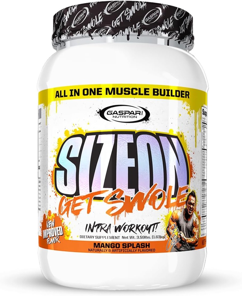 Gaspari Nutrition SizeOn, Ultimate Hybrid Intra-workout Aminohappo & Creatiini Formula, lisääntynyt lihasten tilavuus ja lihasten Recovery (3,59 kiloa, Mango Splash)