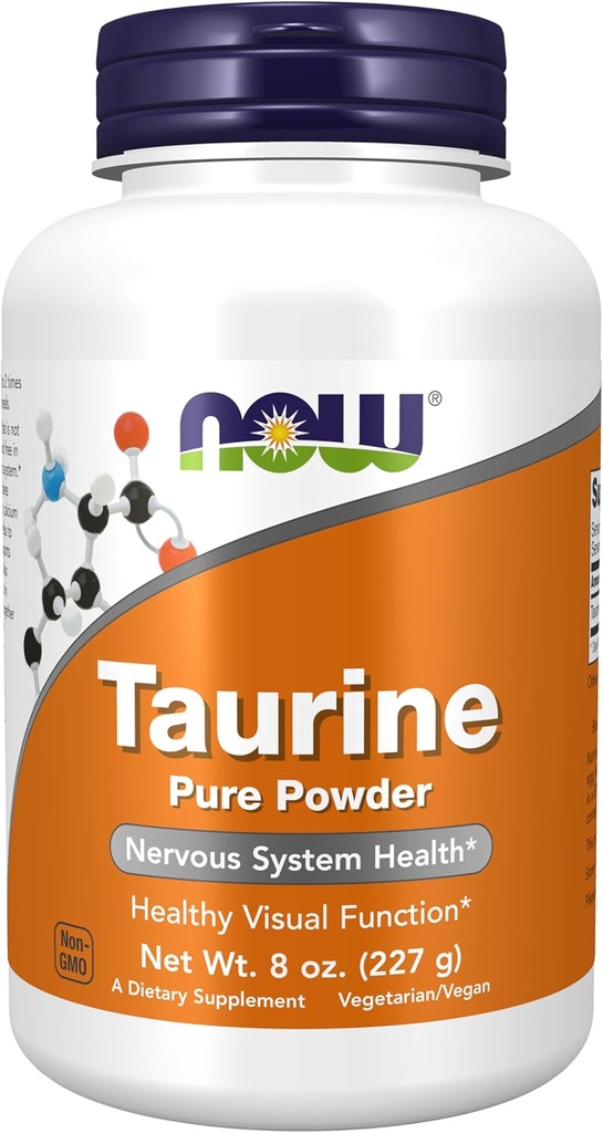 Şimdi Gıdalar Tamamlar, Taurine Pure Toz, Nervous System Health*, Amino Asit, 8-Ounce