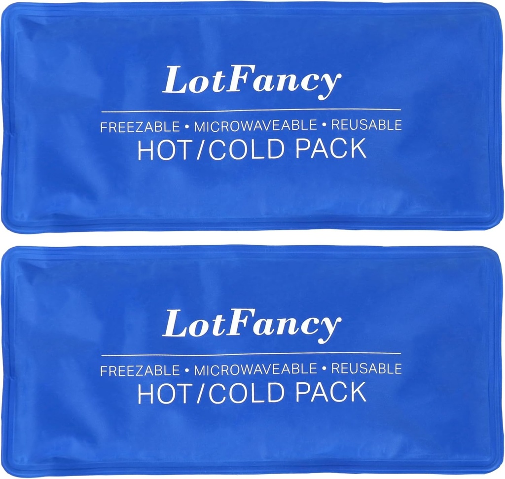 LotFancy Ice Pack for Injuries, Pack of 2, FSA HSA in aanmerking komende, herbruikbare warme koude pakket voor therapie, koeling of verwarming pad voor eerste hulp, rug schouder nek voeten pijnverlichting, 11 x 5 inch