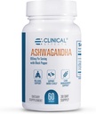 Klinikinis poveikis Ashwagandha su Black Pepper Stamina ir Calm - 60 Ashwagandha Capsules - Pagaminta JAV