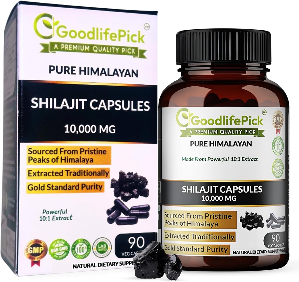 Pure Himalayan Shilajit kapslid. Maksimaalne tugevus Natural Shilajit rikas jälgede mineraalide ja Fulvic Acid. Kõrgkõrgus Sourcing. Vegan NonGMO 90ct. Ekstraheeritud Traditsiooniliselt Ei Stearate No Riis Jahu