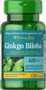 Puritanci Pride Ginkgo Biloba standardizirani ekstrakt 60 mg tablete, 120 število