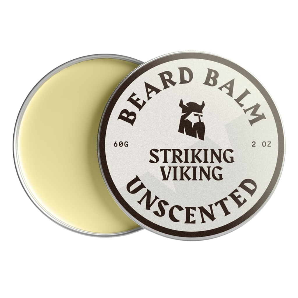 Balsam wikingowy Beard Balm dla mężczyzn - Leave in Beard Conditioner - Styling Balon Made with Naturally Derived Beard Butter, Argan & Jojoba Oils (2 unce (Pack of 1), Unscented)
