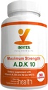 INVITA, ADK Vitamin supplement (10,000 IU) — ADK 10 Double Strength Vitamin A1, D3 " K2-MK7 - Physician Formulated for Bone, Heart ' Immune Support – Non-GMO, Gluten Free, 90 Capsules (3-Month Supply)
