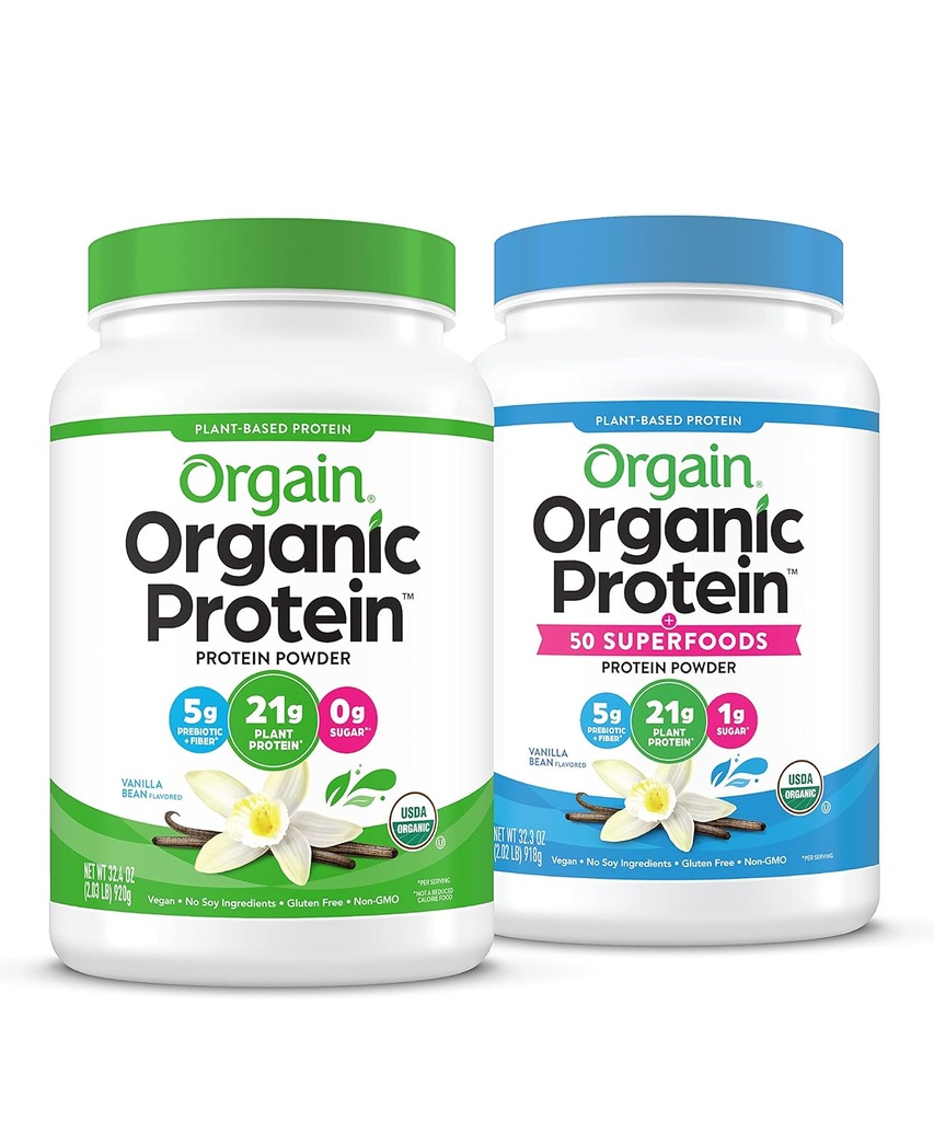 Organ Organ Organic Vegan & Organic Protein + Superfood Powders, Vanilla Bean Flavors - Augalų baltymų, Gluten Free