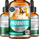 Premium Probiotics Liquid for Dogs, Cats, Puppies and Kittens, 2 Fl Oz | Digestive Enzymes, Prebiotics Supplement, Supports Digestive Health, Gut Balance