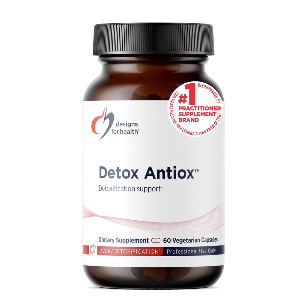 Designs for Health Detox Antiox - Liver + Detoxification Support Antioxidant Supplement with Turmeric Extract (Curcumin), Green Tea, Grape Seed, Vitamins + Minerals - Immune Support (60 Capsules)