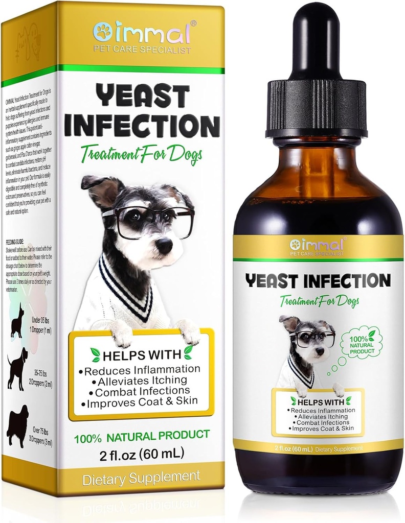 ALIVO Yeast Infection Treatment for Dogs, Natural Yeast Infection Treatment Supports Dog Itch Relief, Dog Ear Infection, Dog Allergy Relief, Pet Supplies Dog Herbal supplement, Bacon Flavor - 2 oz