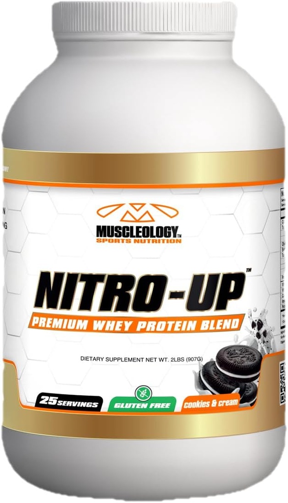 Muscleology Nitro-Up Hydrolyzed Whey Isolate Protein, Cookies & Cream, 2 паунда