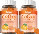 2 Pack 500MG CoQ10 Phụ Gummies, Omega-3, Magnesium, vitamin B3, Zirc, Siêu hấp thụ cao cấp cung cấp sự hỗ trợ về sức khỏe cho tim, pin năng lượng và Antioxidts, 120Ct.
