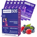 Glukoosi SOS Glukoosi Berry Medley Glucose Powder, Natural Dextrose Packets, Fast-Absorption, Välittömästi liuottaa, Ei vettä tarvitaan, 6 pussia per laatikko
