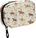 Fustylead Cartoon Cowboy Cavallo e Cactus Pill Organizer per il Purse, Settimanale Portatile Pillola Box con Zipper a Storage Vitamins Fish Oils Farmaci Supplementi