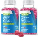 VITEYa Viminada D3 Grumets per adults i Texins - 10.000 IU, 250 mcg, màxima força - Sanitat de l'Estint i Muscle, Imdue Boope - Chewable Vimed DGiesrian, Gelatiny Free - Tasty Berry Flavored
