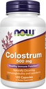NOW Integratori alimentari, Colostrum 500 mg, Immunoglobuline naturali e Lactoferrina, 120 capsule di Veg