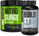Jacked Factory Nitrosurge Pre-Workout in Blue Raspberry & Build XT Muscle Building Bundle for Men & Women