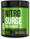 Jacked Factory NITROSURGE Pre Workout Supplement - Endless Energy, Instant Strength Gains, Clear Focus, Intense Pumps - NO Booster & Powerful Preworkout Energy Powder - 30 Servings, Green Apple