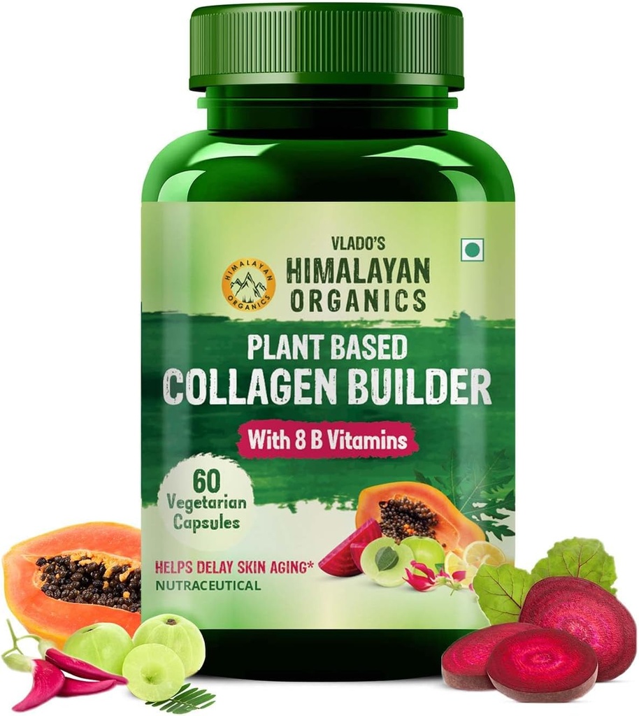 Himalajski organi Organics Organic Collagen Graditelj za lase in kožo z Biotin & Vitamin C (60 kapsul)