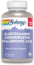 SOLARAY Glucosamin Chondroitin Hyaluronsäure, Gesunde Knochen und Joint Support Supplement Plus Vitamin C für verbesserte Absorption, Lab Verified, 60-Day Garantie, 60 Servietten, 180 VegCaps