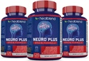Neuro Plus Brain & Focus Formula - Brain Booster Supplement, Supports Mental Clarity & Focus - Enhances Concentration & Mental Energy - 120 kapszula (3 csomag)