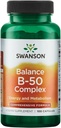 Swanson B- 50 Complex - Vitaminpótlás Energia & Metabolizmus támogatás - Támogathatja a szív egészségét, memória és támogatás - (100 kapszula)