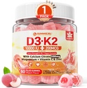 D3 K2 Gummies 5000IU / 10.000 I with 500 mguba + K2 (MK-7) 20006, Magnezyum, C & çinko, Ekstra Kuvvet - Bones için Ultimate Absorbency, Teeth, Vegan, 60 Kont (Polonya, 1,5)