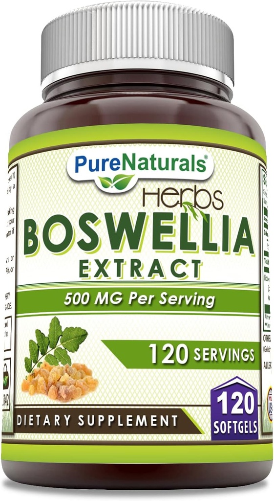 Pure Naturals Boswellia Custom . 500 Mg . . 120 Softgels Addition .