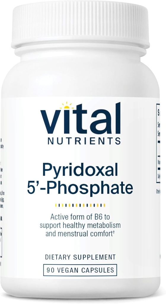 Vital Nutridents Pyridoxal-5 Pòsfata bisched B6 Manveen Metylated B6 per metabolisme, PMS i Menstrual support* "2002 High-PICtion Gutteudn, Diry, Soy Free show 90 Capsule