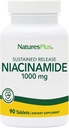 Natures Plus Niacinamida 1000 mg - 90 Comprimidos de Libertação Mantida, Pacote de 2 - Suporta Imune & Skin Health, Produção de Energia e Função Cérebro - Vegetariano, Glúten Livre - 180 Total Servings