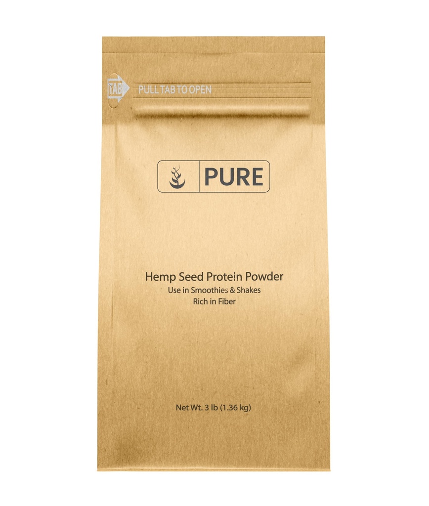 Pure Original Ingredients Hemp Seed Protein Powder (3 lb) Smoothies & Shakes, Nutty Flavor, Smooth Texture