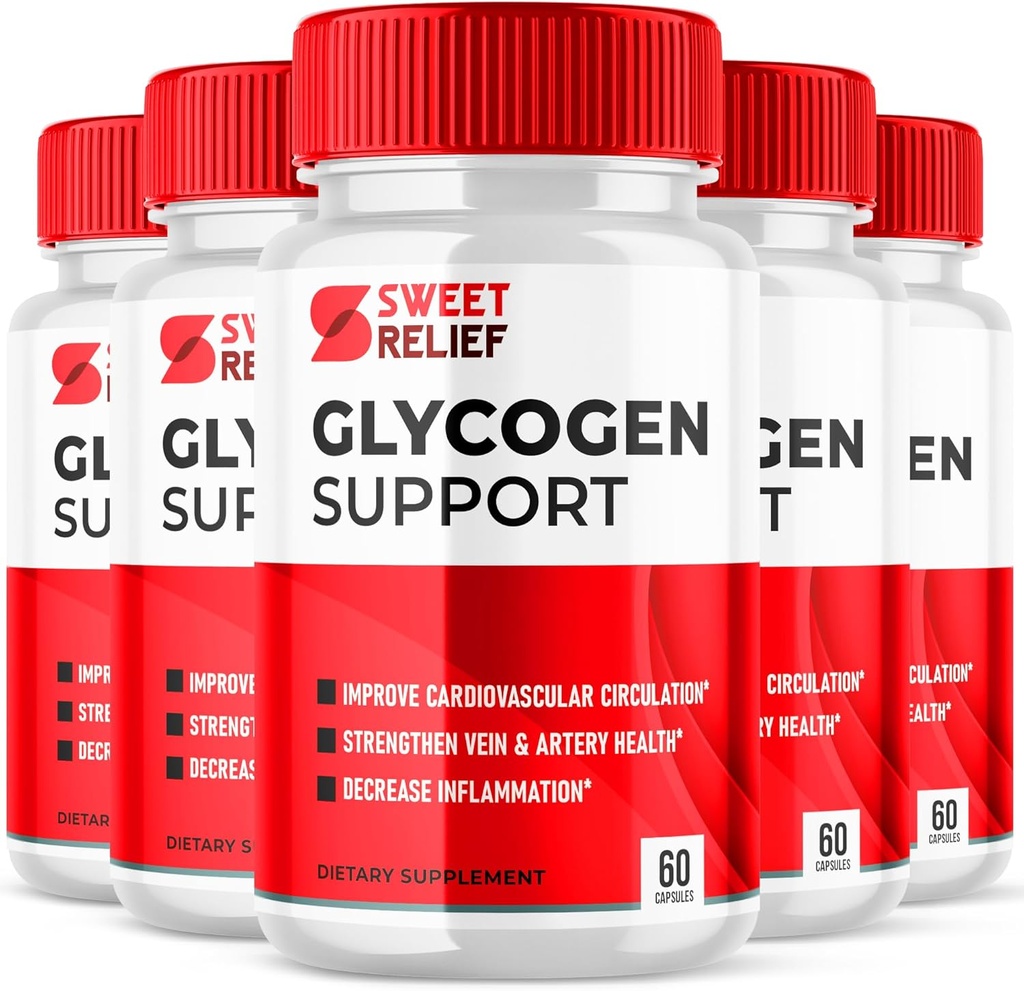 (5 Pack) Sweet Relief Glycogen Support Capsules, Sweet Relief Blood Vessel Cleaner Supplement, Sweet Releaf Glycogen Support Sweet Relief, SweetRelief Glucogen Support Sweet Relief (300 kapslar)