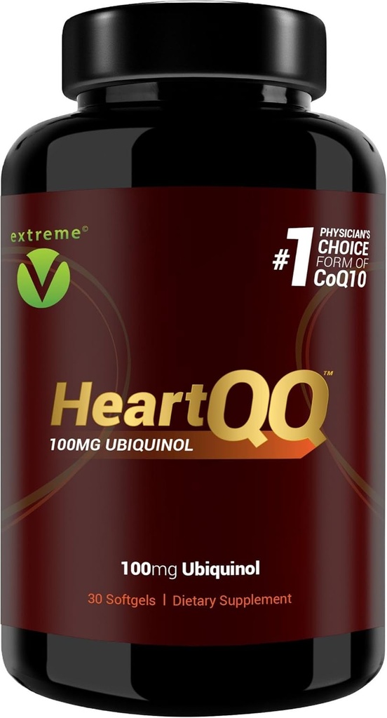 HeartQQ HIGH neeldumine Ubikinool (QH), aktiivne CoQ10 300% suurem imendumine, 1 soovitatav CoQ10 vorm, 100 mg Ubikinooli (taimsed softgelid)