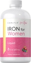 Carlyle Liquid Iron Supplement för kvinnor | 8 fl oz Drops | Fruit Punch Flavor | Vegetarian, icke-GMO, Gluten Free