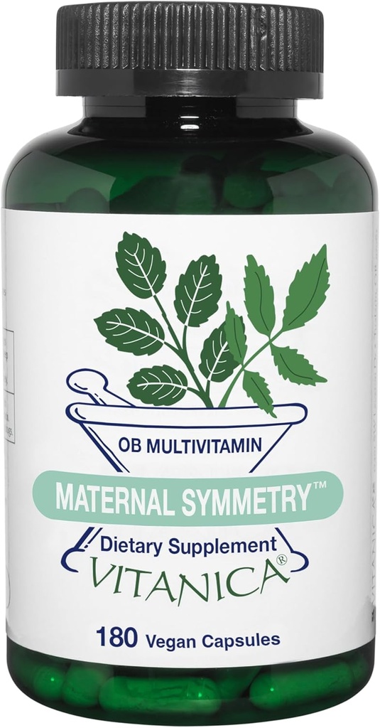 Vitanica Maternal Symmetry, Prenatal dan Postnatal Vitamin, Vegan / Vegetarian, 180 Kapsul