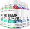 (5 Pack) Żywotność Gummies Hemp Advanced Performance Hemp Blend Formula, Big Size LifeBoom Gummy z 25mg Gummy Hemp Extract, Wielki smak 1500mg na butelkę, Nowe 2024 Gummies (300 Gummies)