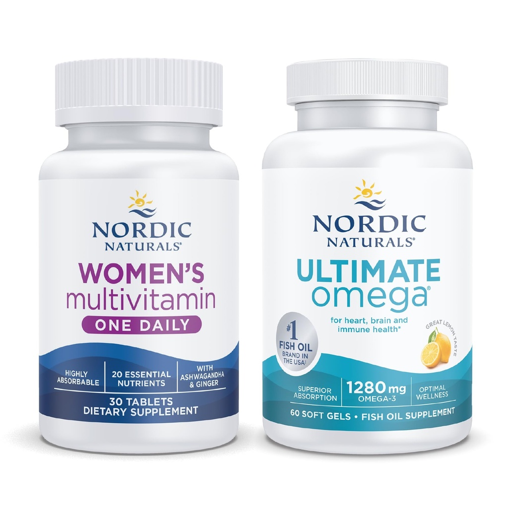 Nordic Naturals Starter Pack - Women's Multivitamin One Daily, Ultimate Omega