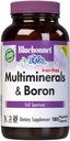 Bluebonnet Multi מינרלים תוספת פלוס Boron Chelated Magnesium Potassium Copper Selenium Manganese Chromium & Zinc Complex for Women & Men - No Iron, non-GMO, Gluten-Free - 180 קפסולות ירקות