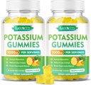 Potassium Citrate Gummies 1000mg, High Potency Potassium תוספת חניכיים עבור מבוגרים נשים וגברים, תמיכה Cramps & שריר בריאות, סוכר חינם, Pineapple Flavor, הרוזן 120