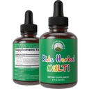 Peak Performance Kids Vitamins from Herbs - Liquid Kids Herbal Multivitamin - Sugar Free 14-in-1 Vegan Supplement Drops for Toddlers, Children, Teens - No Taste When Mixed with Water - 2 fl oz