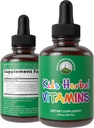 Vitaminas de nenos de herbas. Nenos líquidos multivitamínico Herbal. No Bitter Taste. Sugar Free 14-in-1 Vegan Supplement Drops for Toddlers, Children, Teens.