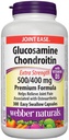 Webber Naturals Glukosamine Chondroitín s vitamínom D3, extra sila, 500/400 mg, Premium Formula, 300 Kapsuly ľahko prehltnúť