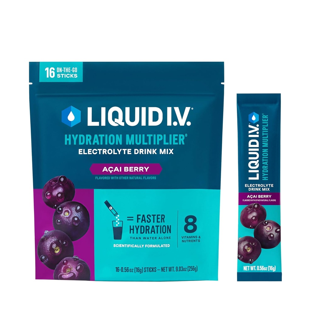 Liquid I.V.® Hydration Multiplier® - Açaí Berry - Hydration Powder Packets ... Electrolyte Powder Drink Mix ...