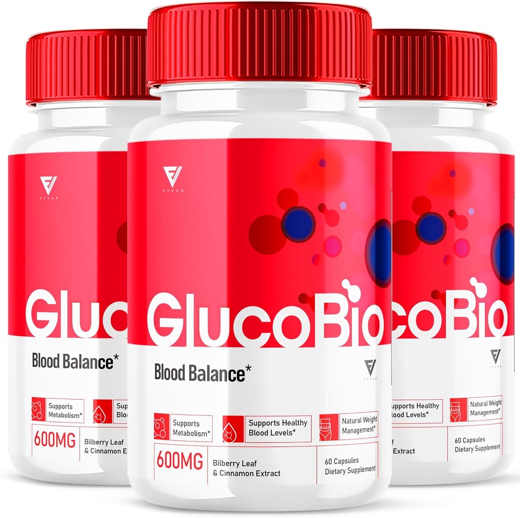 (3 Pack) GlucoBio Health and Wellness Support Capsules Gluco Bio Pills, Gluco Bio Natural Vitamin Genel Sağlık ve Wellness Formula Glycogen Support Supplement, BioGluco Capsules (180 Capsules)